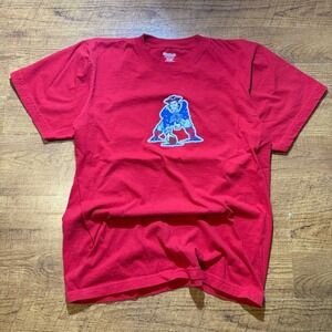 Reebok Tom Brady New England Patriots Red Pat Patriot T-Shirt Mens Large 12
